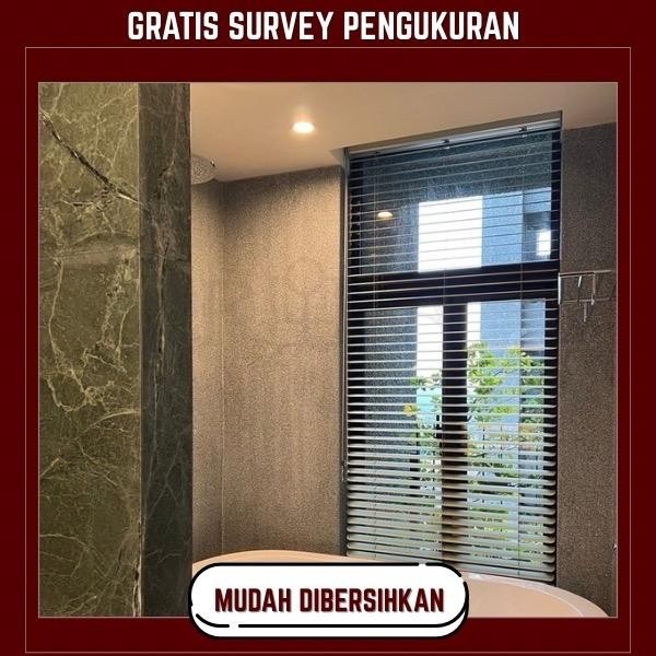 Tirai Alumunium - Horizontal Blind/Venetian Blind - Custom Ukuran & Warna - Alumunium 100% Promo 