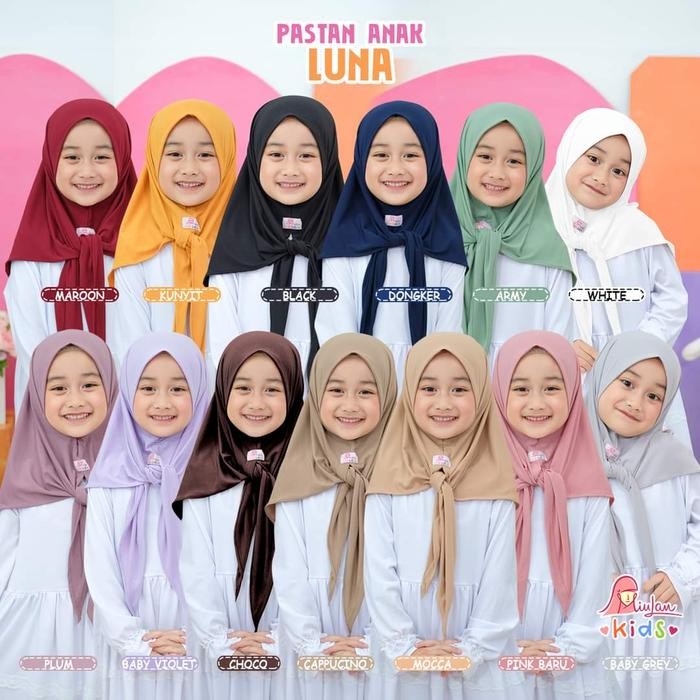 Pastan Miulan Anak Luna Kerudung Pashmina Miulan Anak Jilbab Sekolah