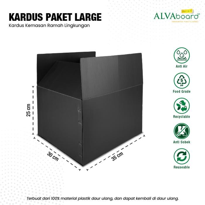 Kardus Paket ALVAboard Large Box Serbaguna Ukuran 35 x 30 x 25 cm (P x L x T) Bundling Isi Per 25