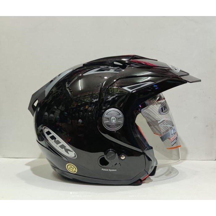HELM INK T1 SOLID BLACK DOUBLE VISOR ORIGINAL