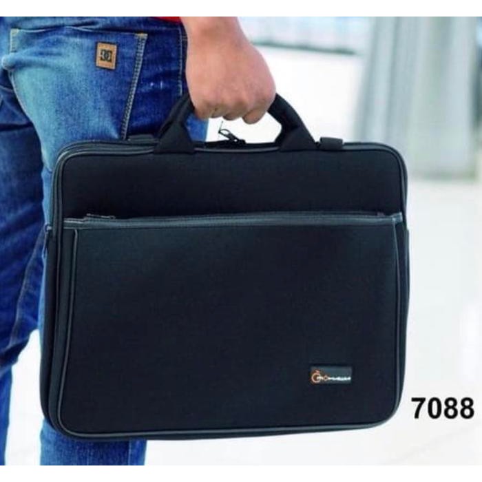 Premium MOHAWK SOFTCASE MOHAWK TAS LAPTOP 14inch Hitam 3 SPACE Bahan Kain/Memorifoam Empuk Tebal