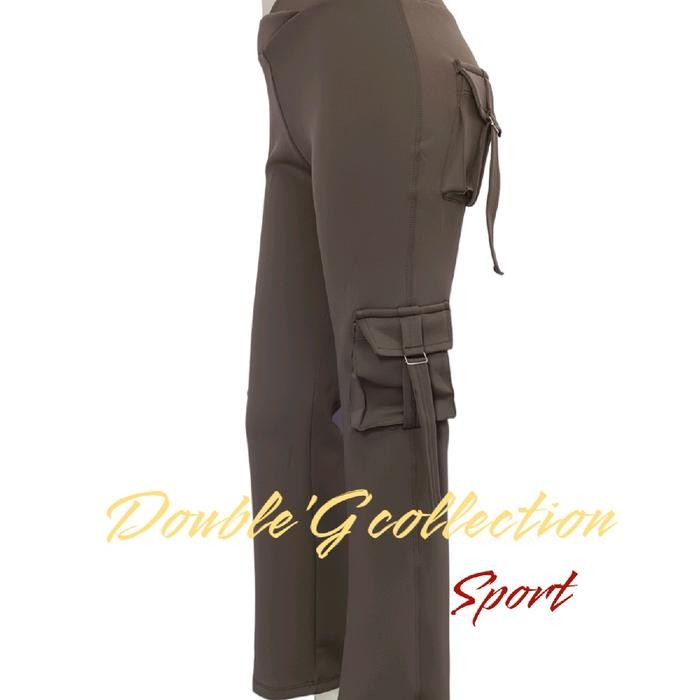 gtSport- Double'G Collection Celana Senam Cargo Kantong 4 Celana Olahraga Wanita Sport Zumba
