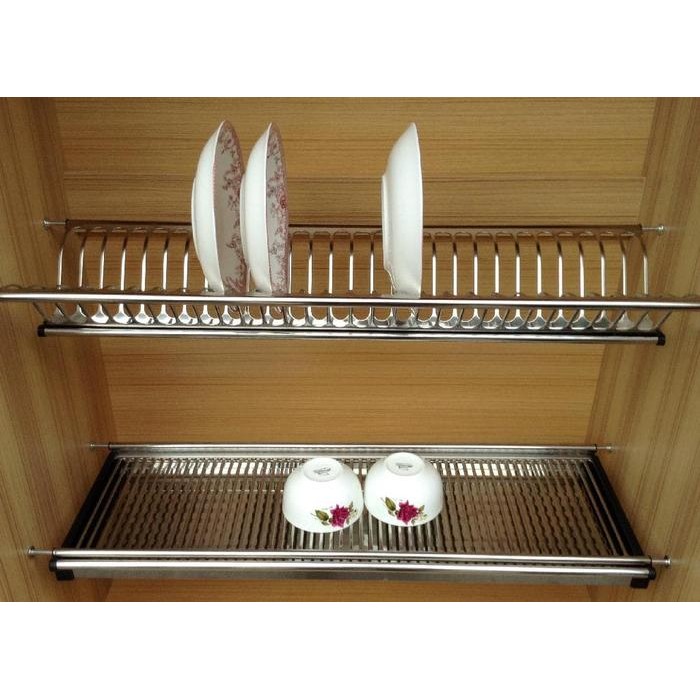 Rak Piring Gelas Stainless 90Cm - Rak Dapur