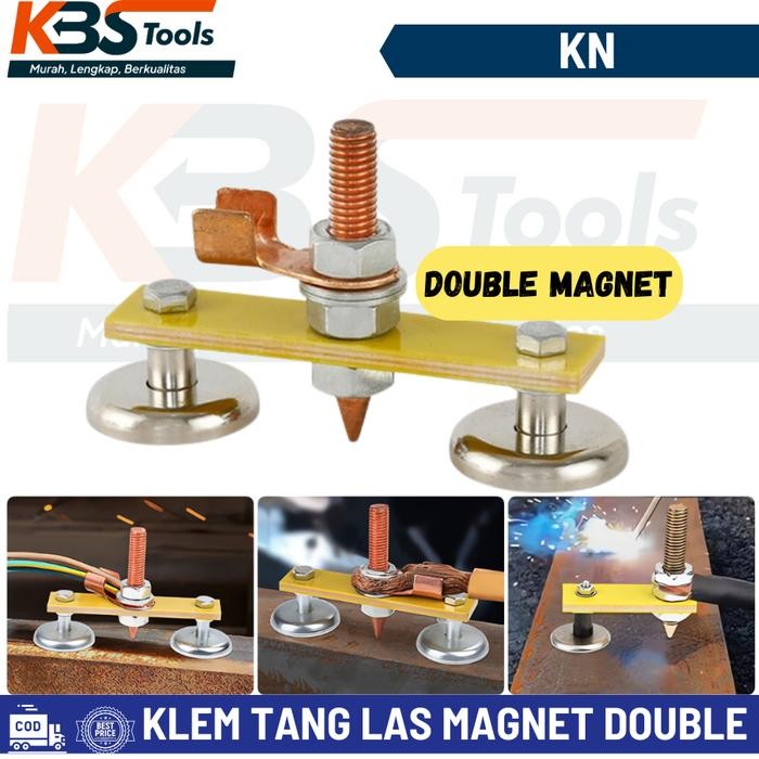 Import Klem Tang Las Magnet Double Konektor Kabel Massa Mesin Las Listrik - Stang massa Travo Las