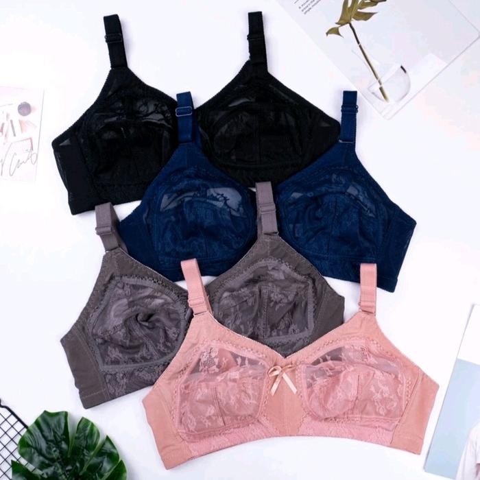 { 3 PCS} BH SISTER GUINI 408 CUP BESAR TANPA BUSA TANPA KAWAT KAIT 3
