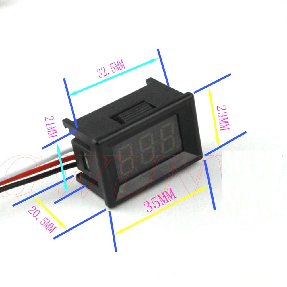 0.36" DC Voltmeter 1000V 500V 300V 200V 100V 30V LED Digital Voltage Display Volt Meter Battery Moni