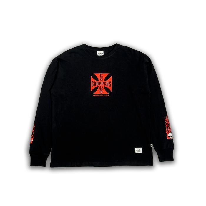 4a3c- Kaos Lengan Panjang "Elders Company - West Chopper" Black