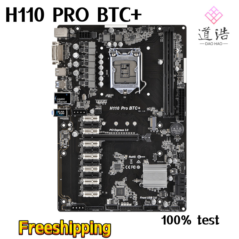 Casing Laptop For ASROCK H110 PRO BTC+ Motherboard 32GB PCI-E3.0 M.2 LGA 1151 DDR4 ATX H110 Mainboar