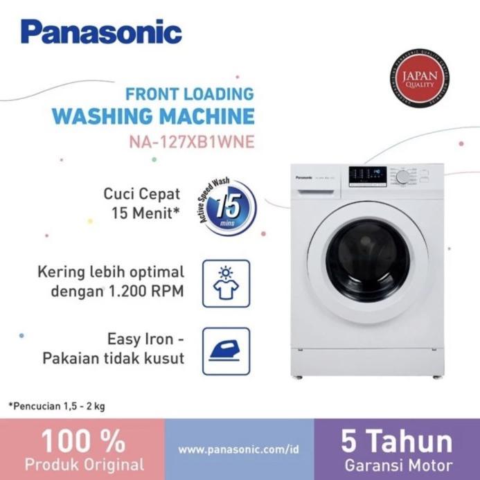 MESIN CUCI FRONT LOADING PANASONIC 7KG NA127XB1WNE NA-127XB1WNE