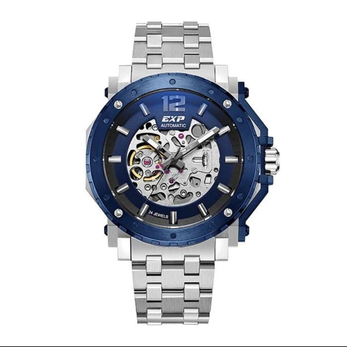 JAM TANGAN PRIA EXPEDITION OTOMATIS E6402 E 6402 SILVER BLUE ORIGINAL - 06.26