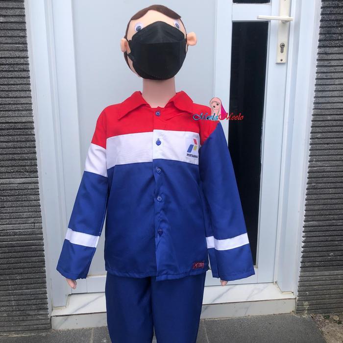 Kostum pertamina anak baju carnaval pertamina seragam pegawai pertamina Fashion - NEWBORN