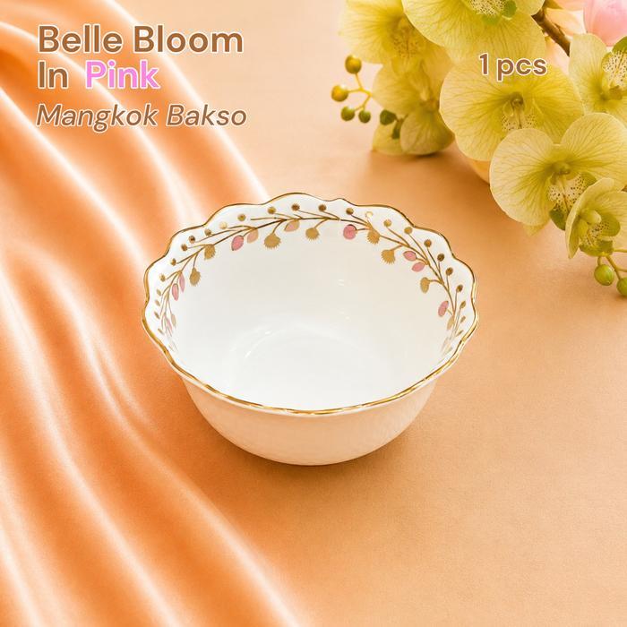 Piring Mangkok Keramik Estetik Belle Bloom Gold Rim | Hoomey Petite Maison - Mangkok Bakso Piring Ma