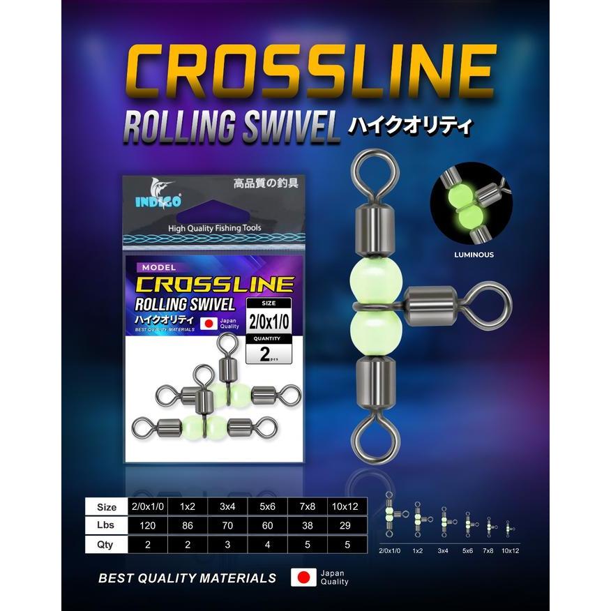 Swivel Pancing Crossline Rolling Swivel Luminous INDIGO Japan Quality - Kuat & Anti Kusut