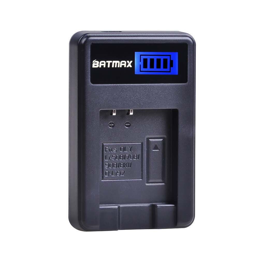 Batmax 1200mAh Li-50B Bateria Li 50B D-LI92 Battery +LCD USB Charger for Olympus u6010 u6020 for