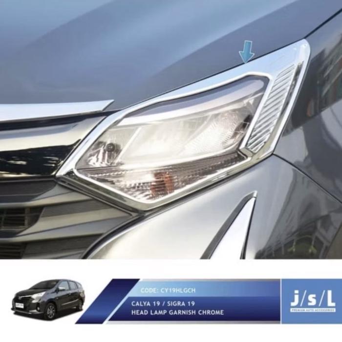 Calya Sigra 2019 2021 2023 2024 2025 Facelift Garnish Depan Belakang Chrome Silver List Lis Lampu
