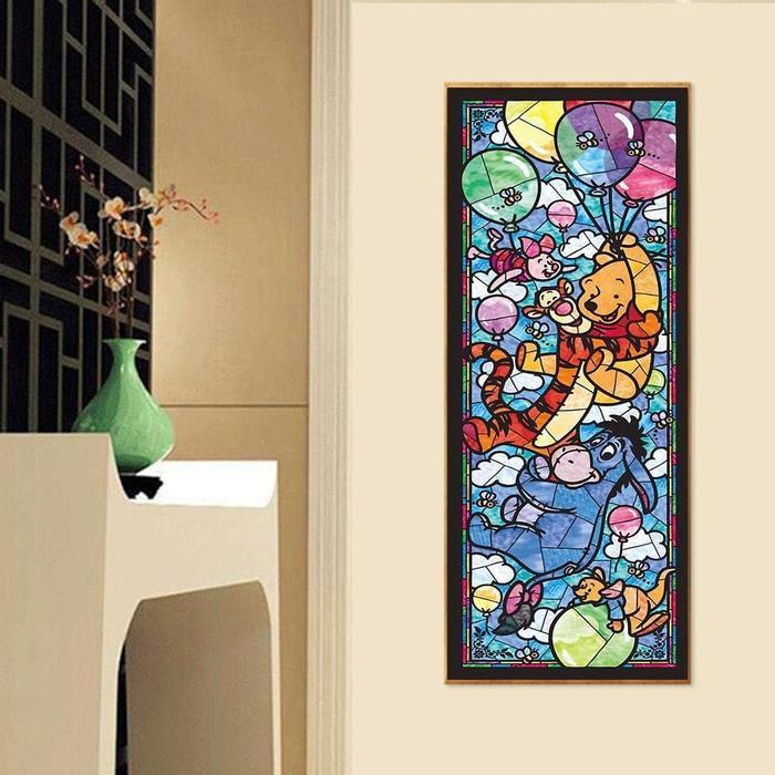 BERMUTU DIY Diamond Painting Kit 5D Hiasan Dekorasi Rumah Pooh Disney
