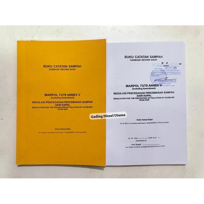 Garbage Book Buku Catatan Sampah Marpol Ttd Stamp Syahbandar Untuk Kapal Pelayaran