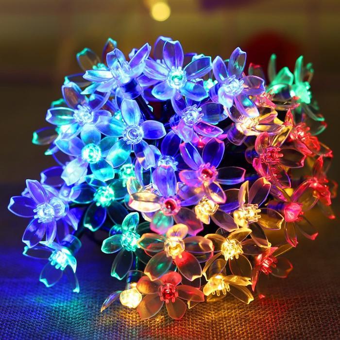Lampu String Surya LED/ Lampu natal bunga sakura LED /LED Lampu Tenaga Surya Anti Air /Lampu String 