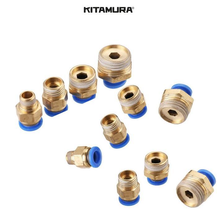 "New" MPC 12-03 FITTING PNEUMATIC LURUS MALE 12MM DRAT 3/8" PC 12-03