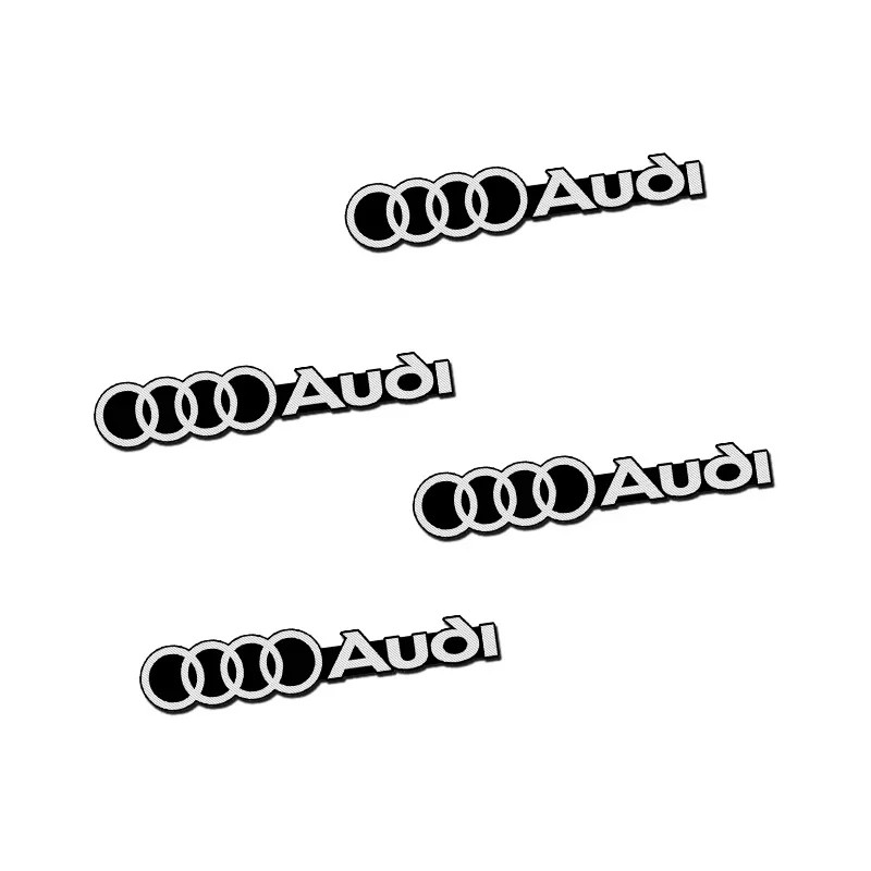 4pcs 3D Aluminum Badge Emblem Sticker car audio decorate For Audi A1 A3 A4 B8 8P A6 C7 A5 Q5 B7 B6