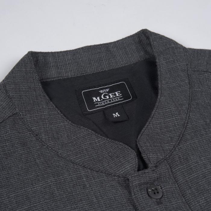 M GEE Baju Muslim Koko Pria Lengan Pendek AZKA C075 Charcoal