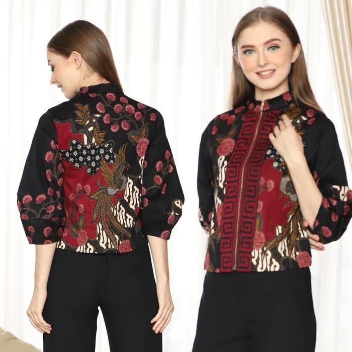 Outer Batik Wanita 135 AAN / Jaket Bomber Batik - Standart