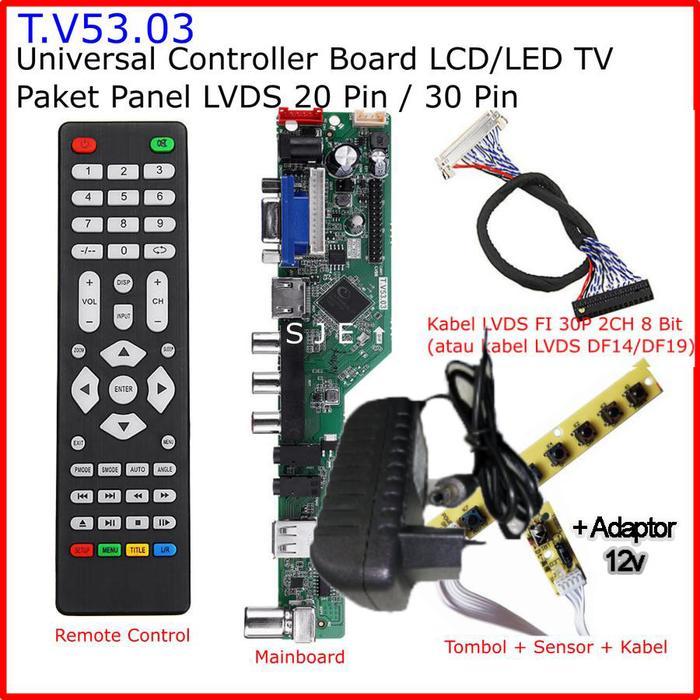Promo Paket Universal Lcd Led Tv Monitor Main Board Skr Lvds Fi 30P Isi 7Pcs