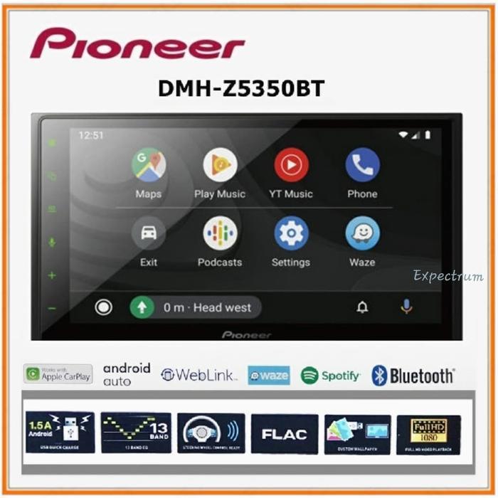 Pioneer DMH-Z5350BT / Z5350BT / Z5350 Head Unit Double Din Tape Mobil GARANSI RESMI