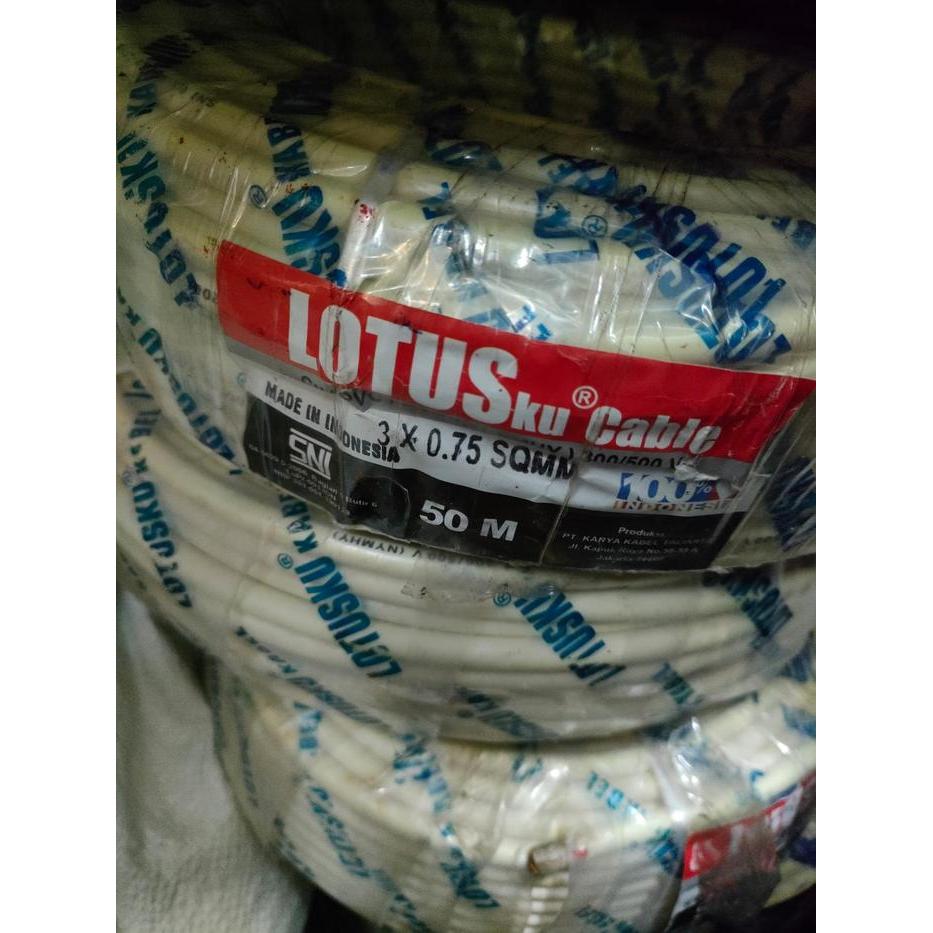 KABEL LISTRIK SERABUT NYMHY 3 0.75 50M LOTUSKU