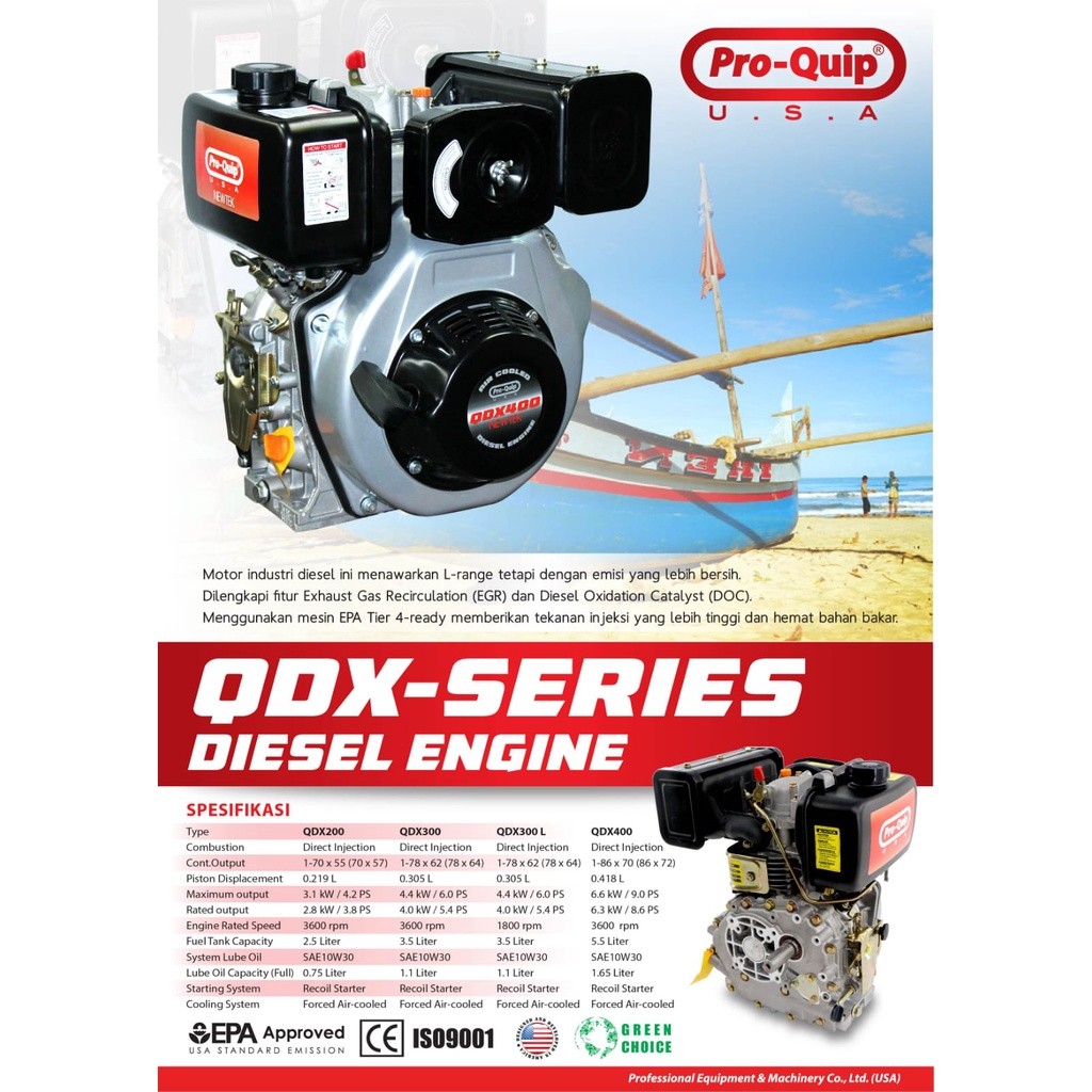 (PROQUIP QDX200) Mesin Diesel Penggerak PROQUIP QDX200 / Engine Diesel Solar QDX 200 PRO QUIP