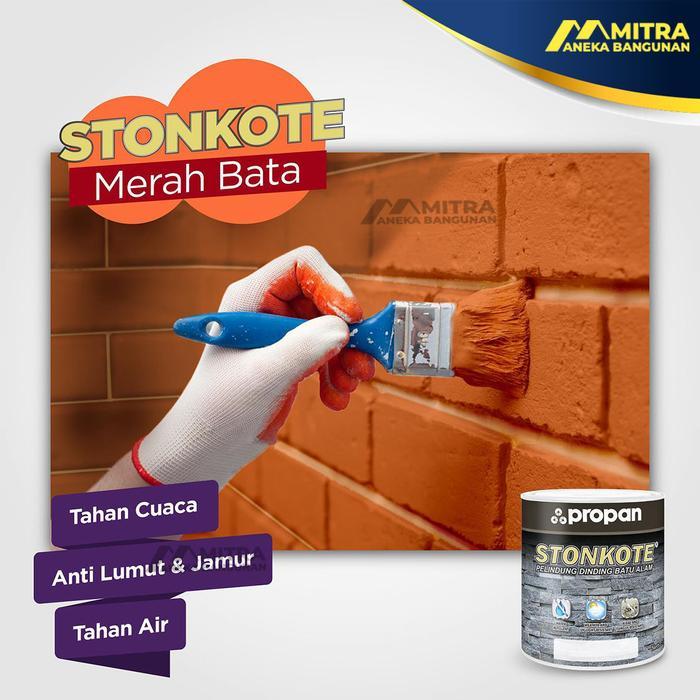 Spot - Propan Stonkote Cat Bata Merah / Coating Bata Merah Pelapis Batu Alam