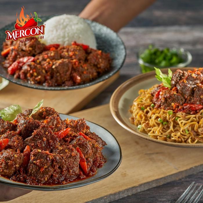 

Mamiseler45 - Mercon Merah Putih Oseng Daging 150Gr - Level Pedas Lengkap Makanan Pedas