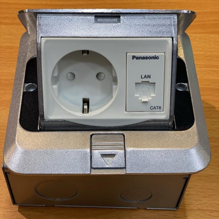 Spesial Stop Kontak Lantai Panasonic Stop Kontak Arde + Data Lan Cat6 Cat 6 Terlariss 