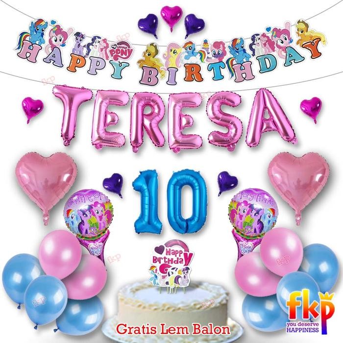 Paket Dekorasi Ultah Pony / Paket Dekor Anak Perempuan My Little Pony