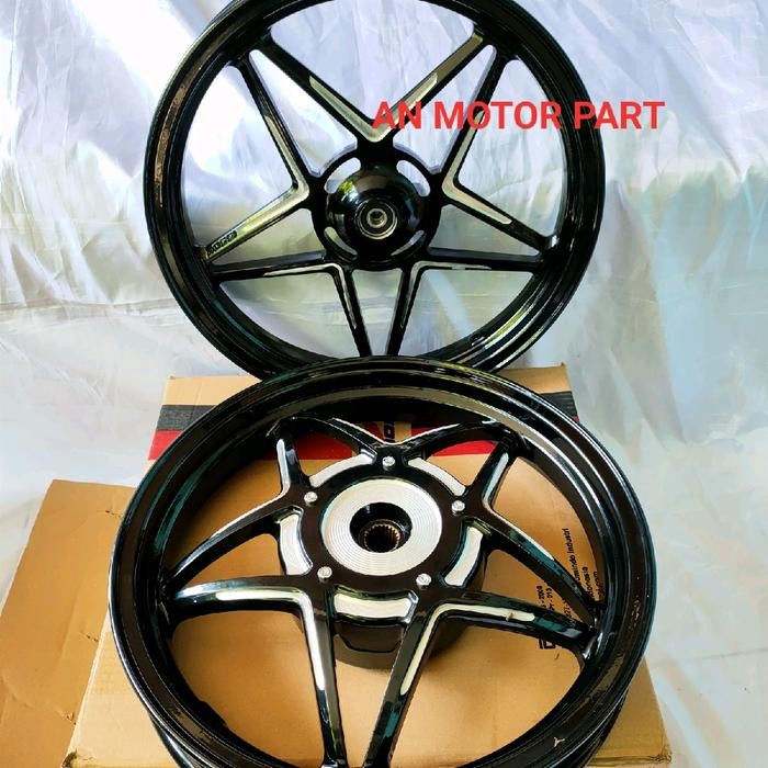 Velg Racing Vrossi Vario 125 150 Model Bintang Orbits Ring 14 185 215 Hitam List Silver Velg Vario