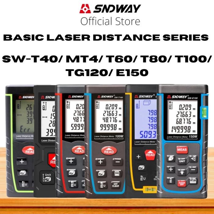 

SNDWAY Meteran Digital Laser Distance Meter 40/60/80/100/120/150 Meter SW-T40/T60/T80/T100/TG120