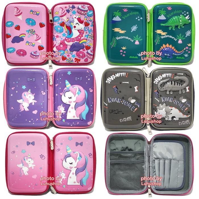 

PENCIL CASE TEMPAT PENSIL HARDCASE UNICORN DINO TIREK COWO SUPERHERO STATIONERY