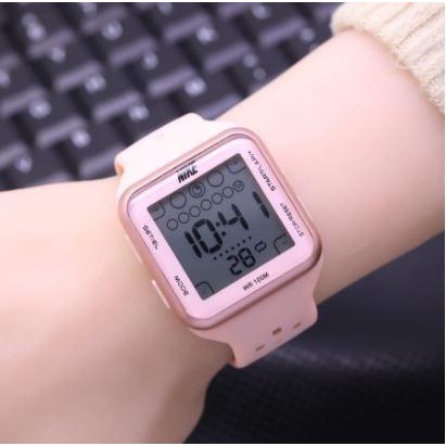 Jam tangan wanita pria digital kotak