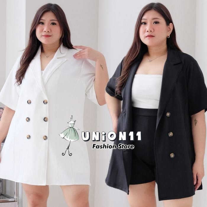 Pilihan- Union11 - Set Jumbo Wanita Ld 120-140 Cm / Stelan Big Size Casual Polos Muat Bb 100 Kg