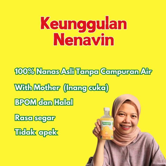 

Nenavin Cuka Nanas 100% Nanas Asli Halal dan BPOM