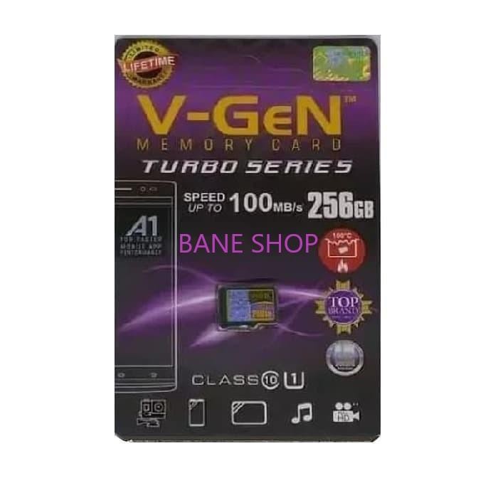 Terbaik Memory Card V-Gen Class 10 Turbo 256Gb - Micro Sd V-Gen 100% Ori