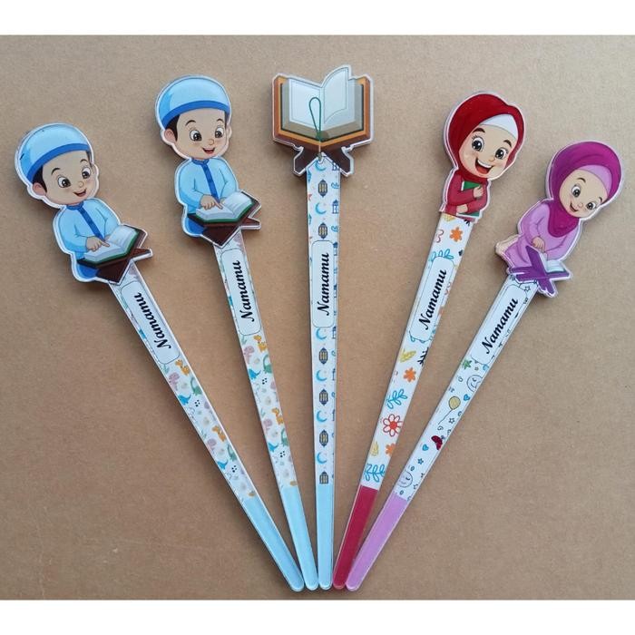 

New Tuding Ngaji/Kalam Mengaji/Tudingan Ngaji CUSTOME Bahan Akrilik GAMBAR 2 SISI, NAMA SISI