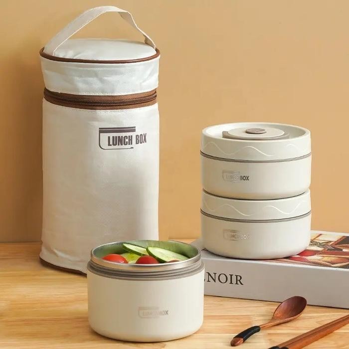 

Lunch Box Stainless Kotak Makan Siang Portabel kotak bento Tahan Bocor Kotak Bento Microwa
