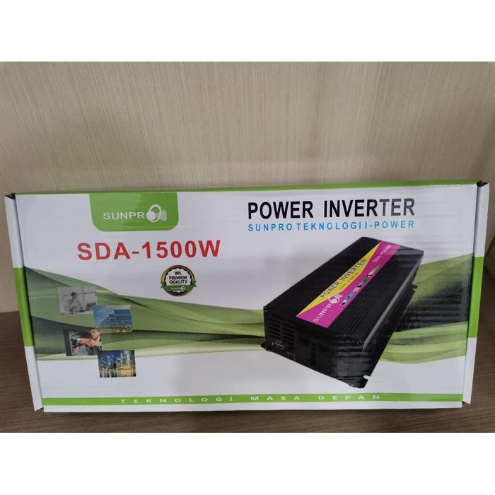 POWER INVERTER SUNPRO SDA-1500W CAS AKI MULTIFUNGSI - INVERTER AC TO DC 12V - 220V / 50HZ - INVERTER
