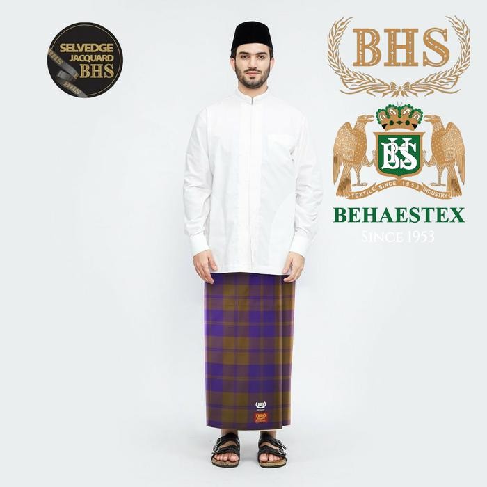 Sarung BHS Excellent Gold Motif E51 KDT Olive Ungu Sarung BHS Jadul Sarung Tenun