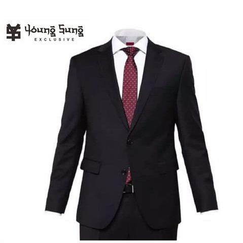 SIAPKIRIM JAS PRIA SLIMFIT HITAM KANCING 2 PREMIUM WISUDA KERJA KANTOR READY STOCK