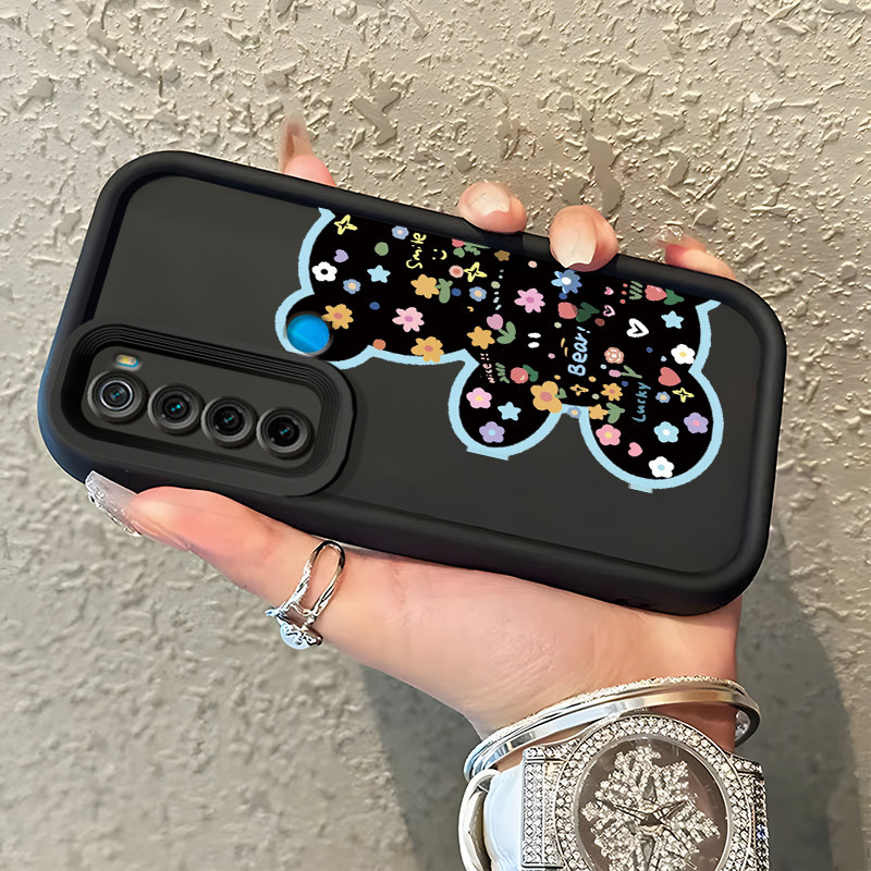 Casing Hp Untuk Xiaomi Redmi Note 8 Redmi Note 8T Redmi Note 8 Pro Case Beruang bunga Softcase Silik