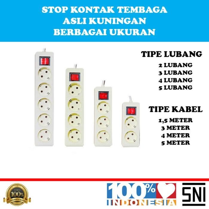 STOP KONTAK + KABEL PANJANG COLOKAN LISTRIK STOPKONTAK 4 5 LOBANG SNI