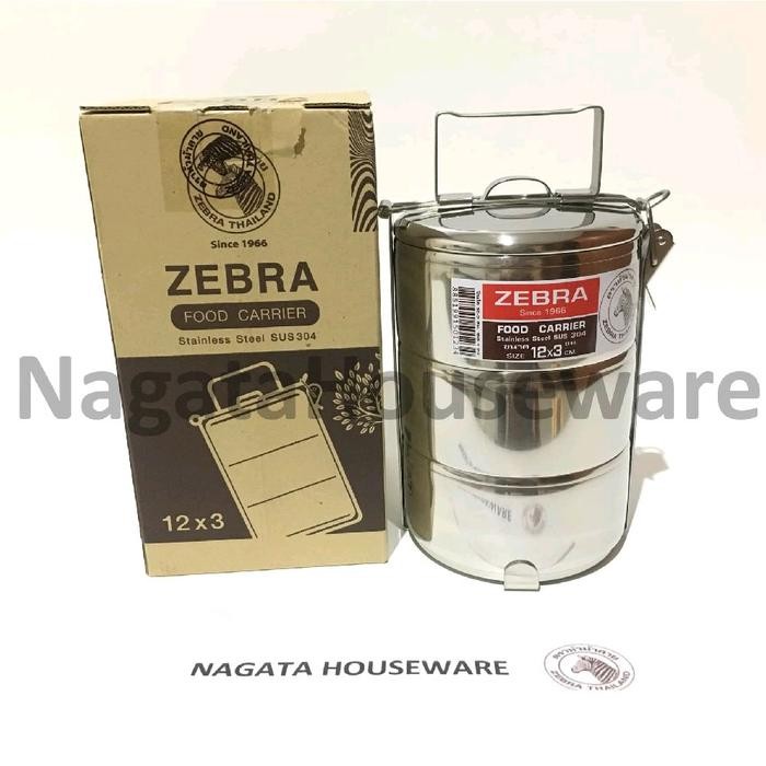 Rantang 3 Susun Stainless / Rantang Stenlis / Rantang Zebra 3 Tier Carrier Zebra 150123