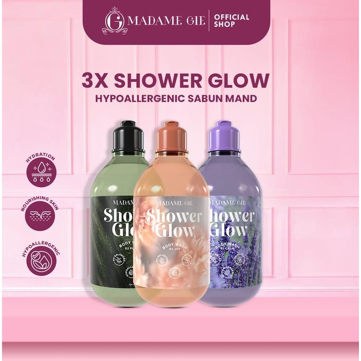 Pilihan- Bundle 3 Pcs Madame Gie Shower Glow - Hypoallergenic Sabun Mandi Soap Cair
